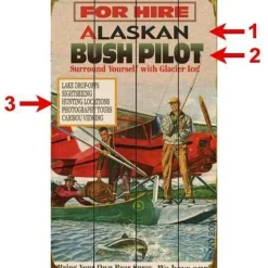Alaska Bush Pilot For Hire Personalized Wood Sign 18x30