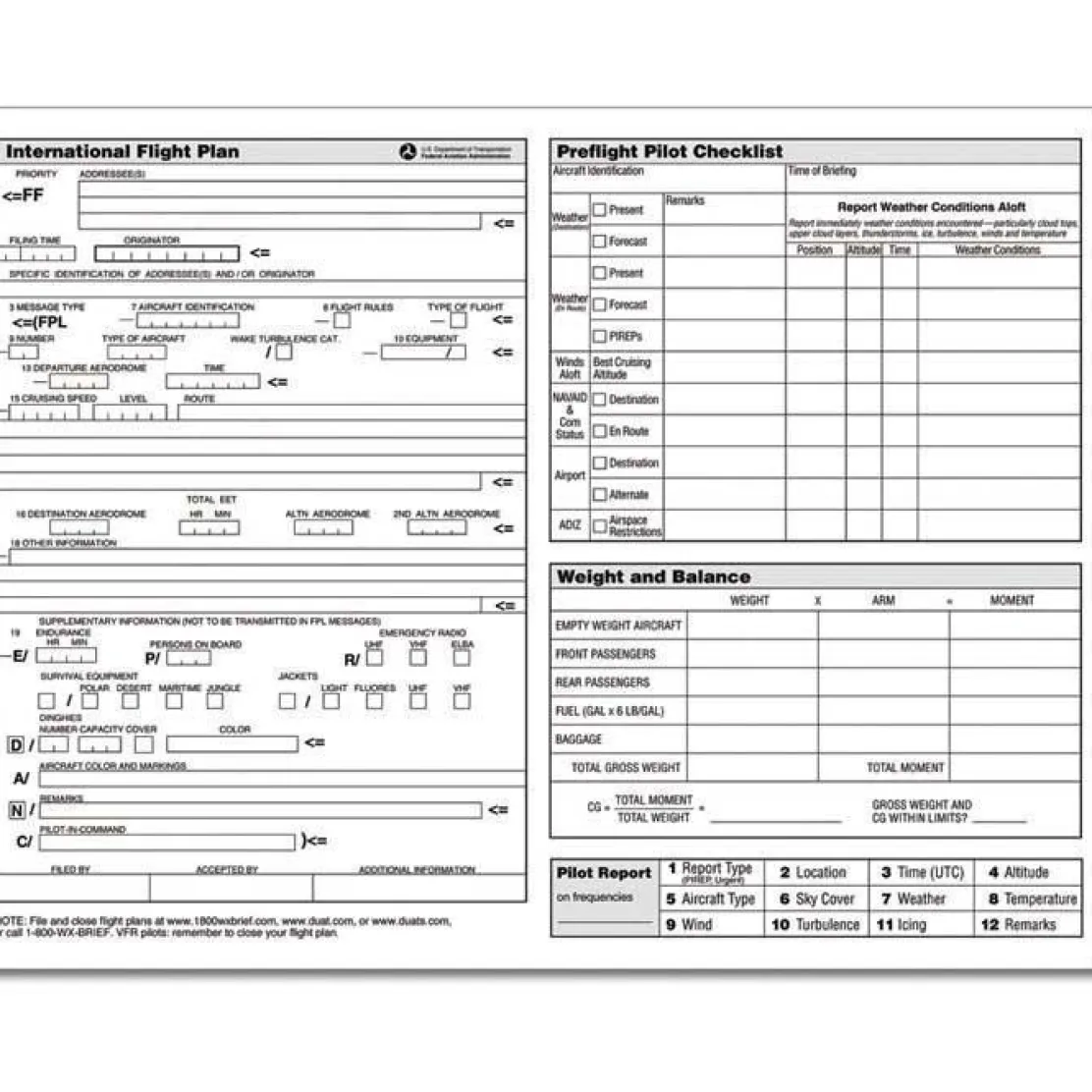 ASA Comprehensive Flight Planner Pad for Pilots