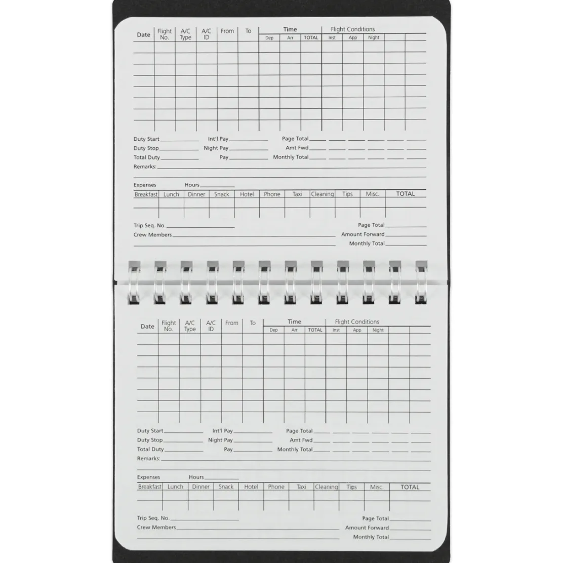 ASA The Standard Flight Crew Logbook for Professional Pilots SP-FC