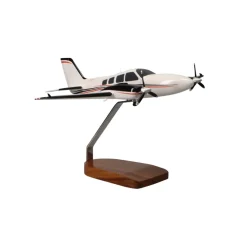 Beechcraft Baron G58 (Red/Black) Large Mahogany Model