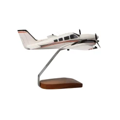 Beechcraft Baron G58 (Red/Black) Large Mahogany Model