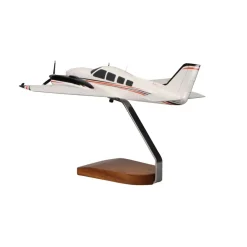 Beechcraft Baron G58 (Red/Black) Large Mahogany Model