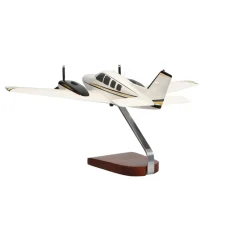 Beechcraft Baron G58 (Yellow/Black) Large Mahogany Model