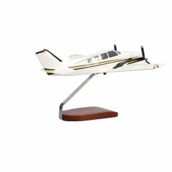 Beechcraft Baron G58 (Yellow/Black) Large Mahogany Model