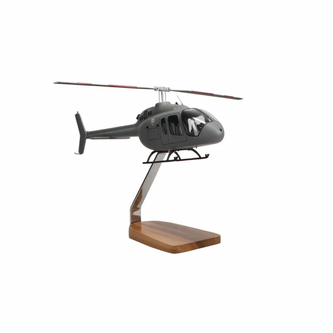 Bell 505 Jet Ranger Clear Canopy X Large Mahogany Model
