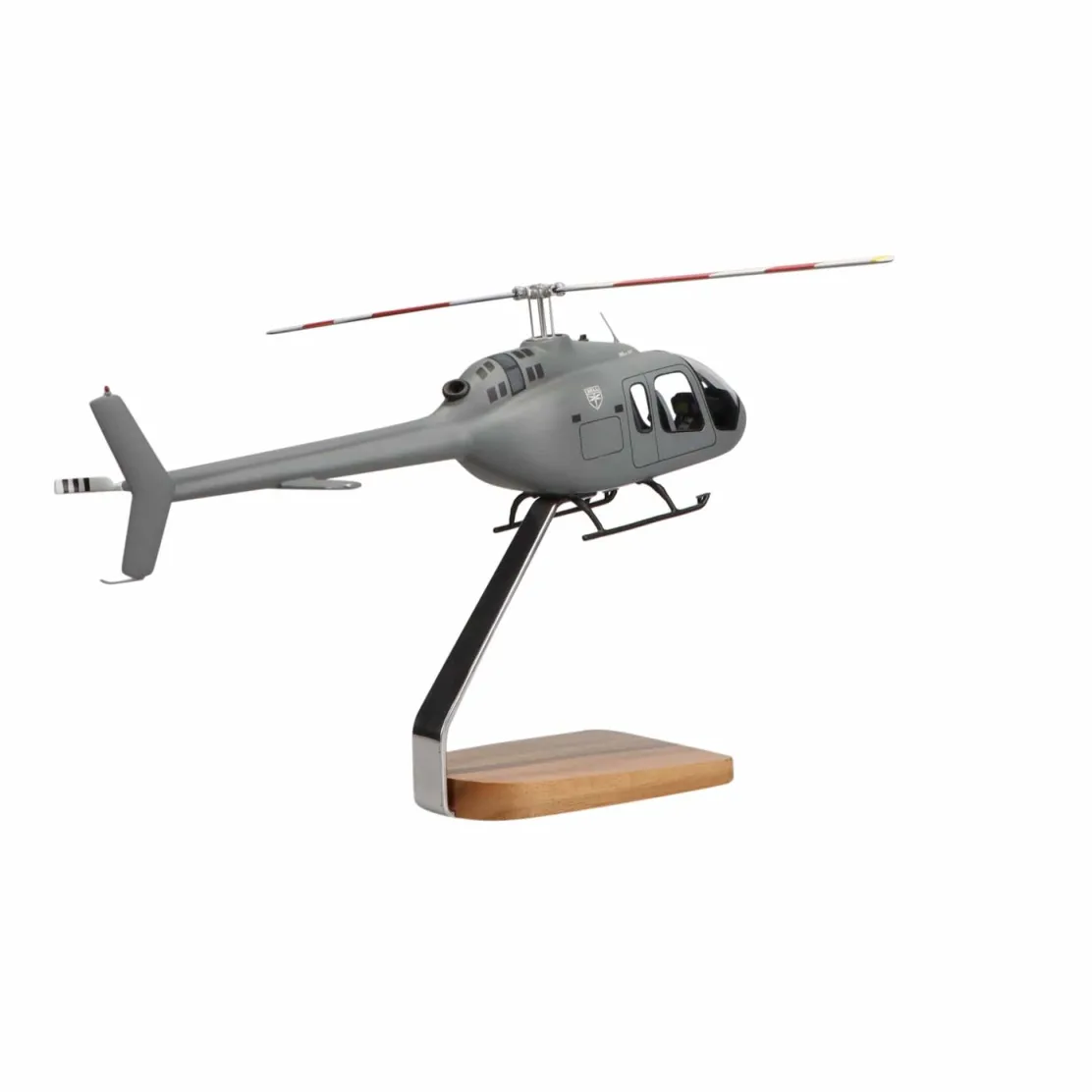Bell 505 Jet Ranger Clear Canopy X Large Mahogany Model