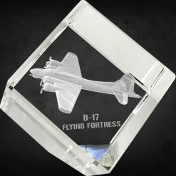B-17 Flying Fortress 3D Diamond Cube by Etched Memory