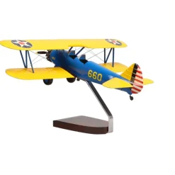Boeing PT-17A Stearman Kaydet Large Mahogany Model