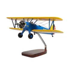 Boeing PT-17A Stearman Kaydet Large Mahogany Model