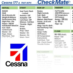 Cessna 177 A Checkmate+ Standard Size Comprehensive Pilot Checklist (Modernized and Updated)