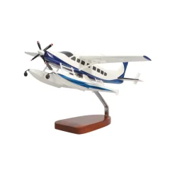 Cessna 208 Caravan on Floats Large Mahogany Model