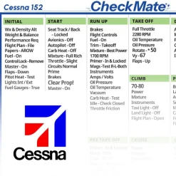 Cessna 152 Checkmate+ Standard Size Comprehensive Pilot Checklist (Modernized and Updated)