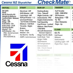 Cessna 162 Checkmate+ Standard Size Comprehensive Pilot Checklist (Modernized and Updated)