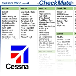 Cessna 182 E-M Checkmate+ Standard Size Comprehensive Pilot Checklist (Modernized and Updated)