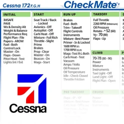 Cessna 172 FGH Checkmate+ Standard Size Comprehensive Pilot Checklist (Modernized and Updated)