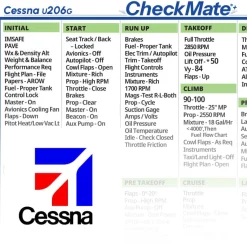 Cessna 206 G Checkmate+ Standard Size Comprehensive Pilot Checklist (Modernized and Updated)