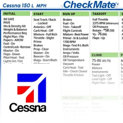 Cessna 150 L Checkmate+ Standard Size Comprehensive Pilot Checklist (Modernized and Updated)