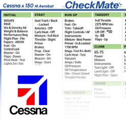 Cessna 150 M Aerobat Checkmate+ Standard Size Comprehensive Pilot Checklist (Modernized and Updated)