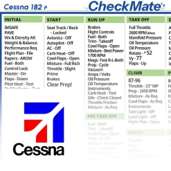 Cessna 182 P Checkmate+ Standard Size Comprehensive Pilot Checklist (Modernized and Updated)