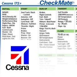 Cessna 172 P Checkmate+ Standard Size Comprehensive Pilot Checklist (Modernized and Updated)