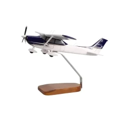 Cessna 182 Skylane (Blue & White) Large Mahogany Model