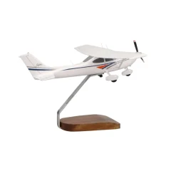 Cessna 182 Skylane (White) Large Mahogany Model