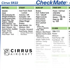 Cirrus SR22 Standard Checkmate+ Standard Size Comprehensive Pilot Checklist (Modernized and Updated)
