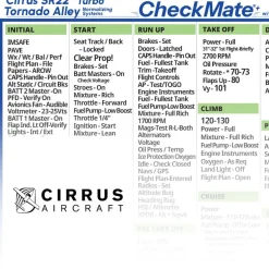 Cirrus SR22T Standard Checkmate+ Standard Size Comprehensive Pilot Checklist (Modernized and Updated)