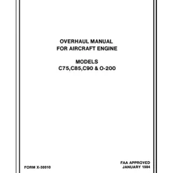 Continental C-75, C-85, C-90 & O-200 1984 Overhaul Manual (X30010)