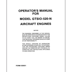 Continental Model GTSIO-520-N Operator's Manual 1980 (X30551)