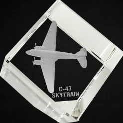 C-47 Skytrain 3D Diamond Cube by Etched Memory