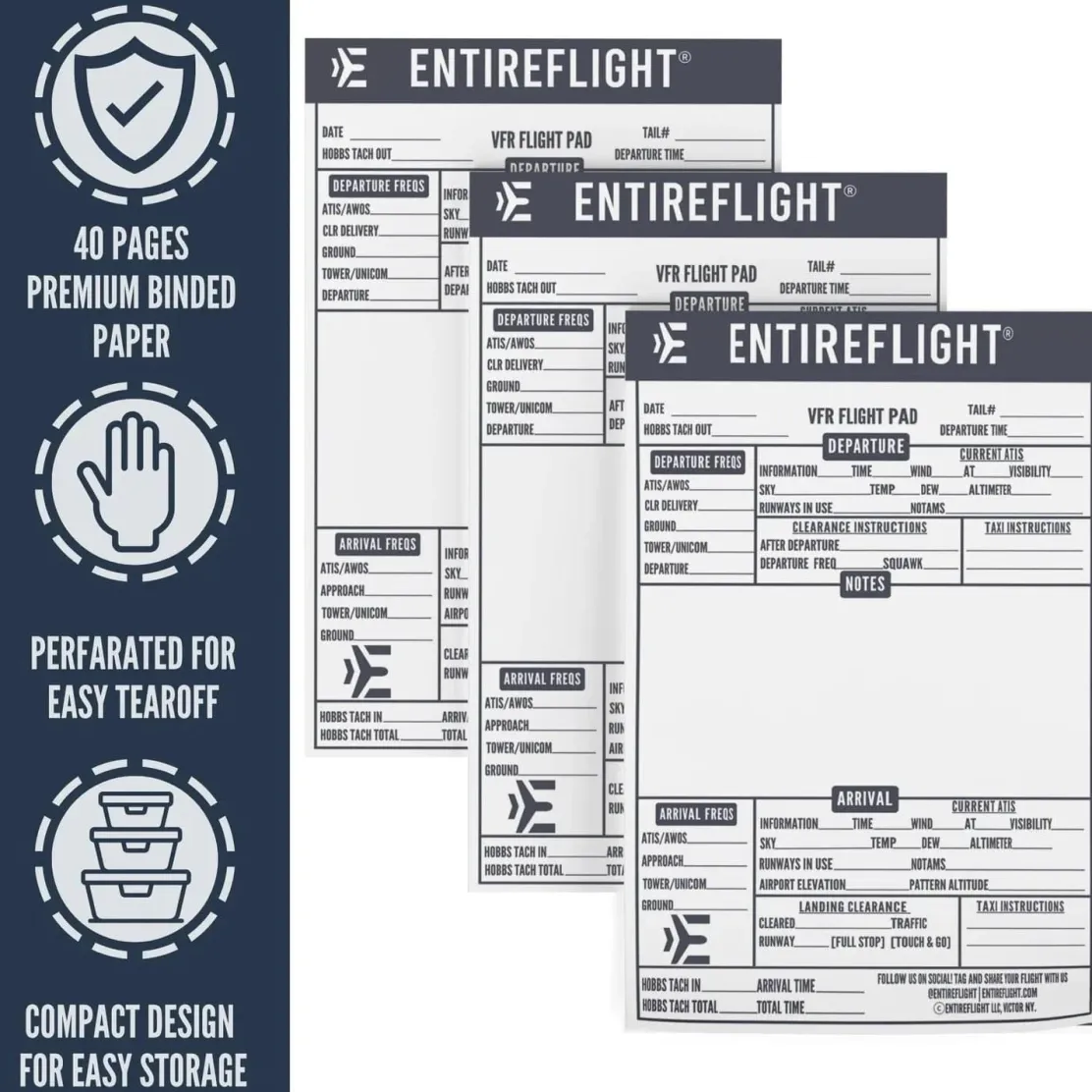 EntireFlight VFR Flight Pad 3-Pack: Triple the Organization, Triple the Convenience