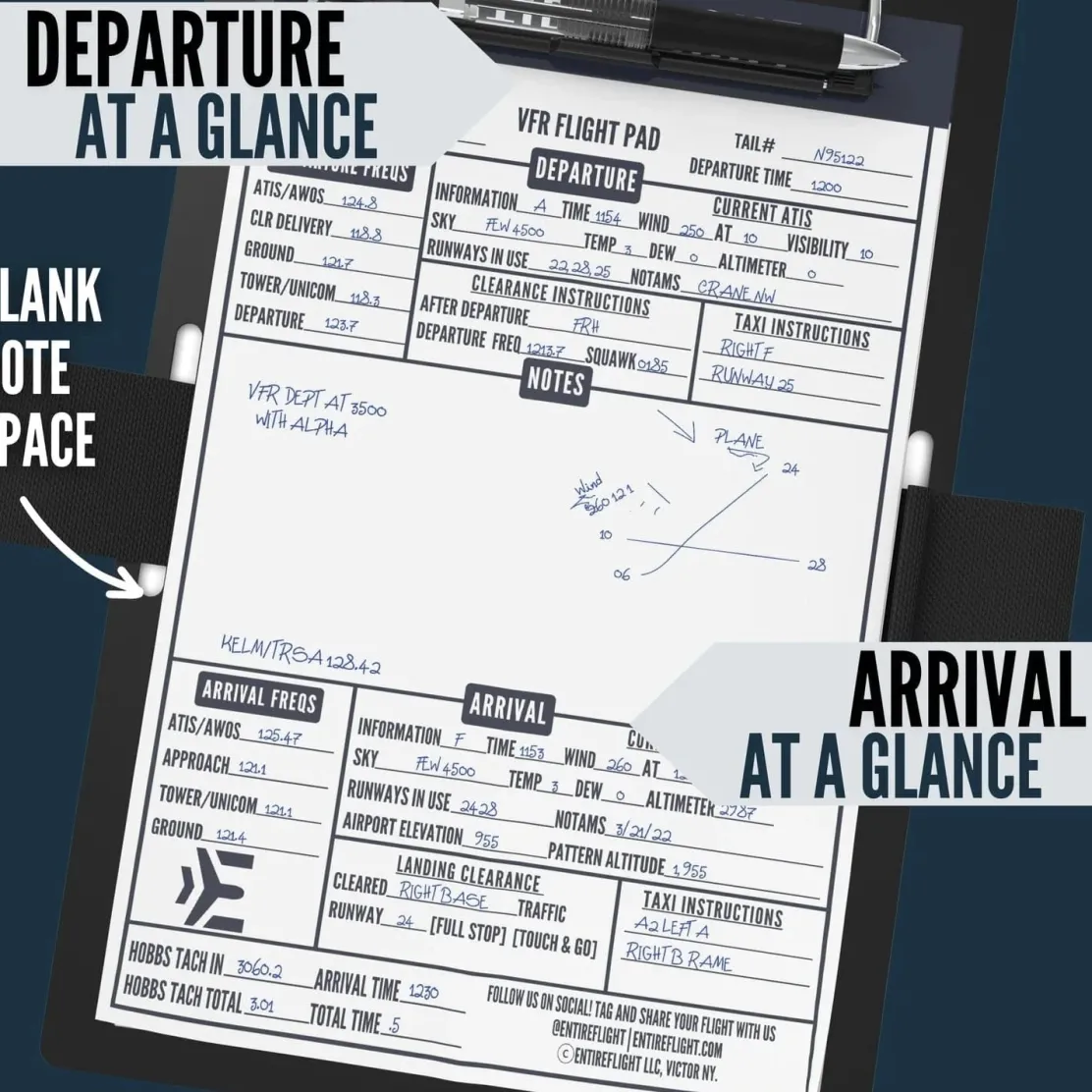 EntireFlight VFR Pilot Kneeboard & Flight Pad: Elevate Your Flying Experience