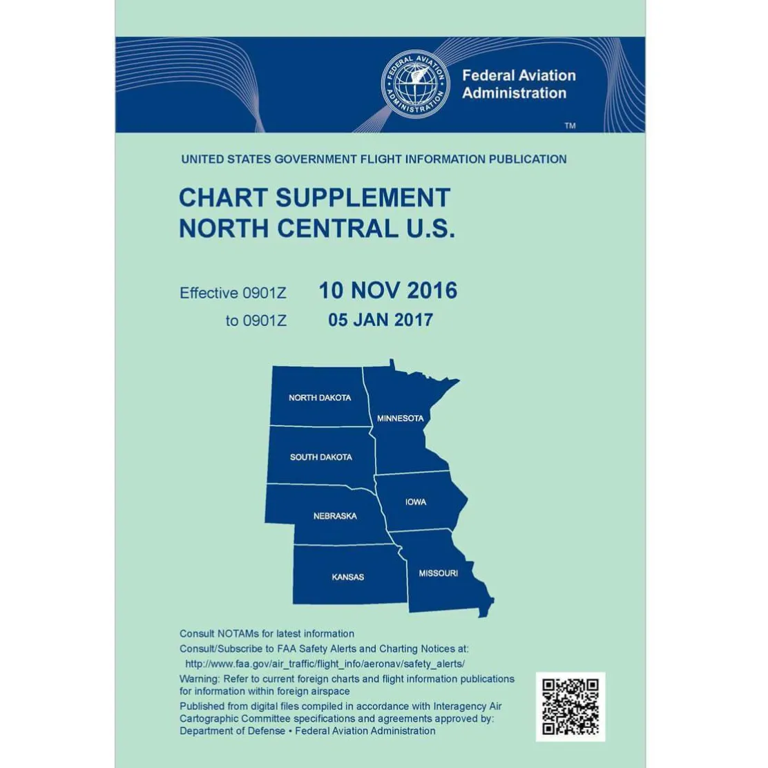 FAA Chart Supplement NC (Airport/Facility Directory North Central) - 07/09/26 thru 09/03/26