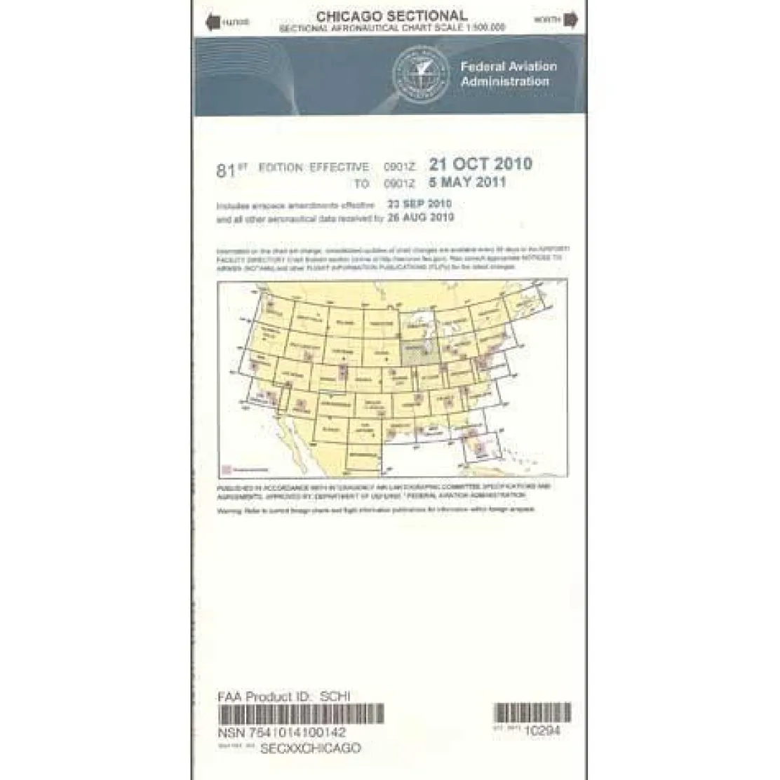 FAA Chicago VFR Sectional Aeronautical Chart - 07/09/26 thru 09/03/26