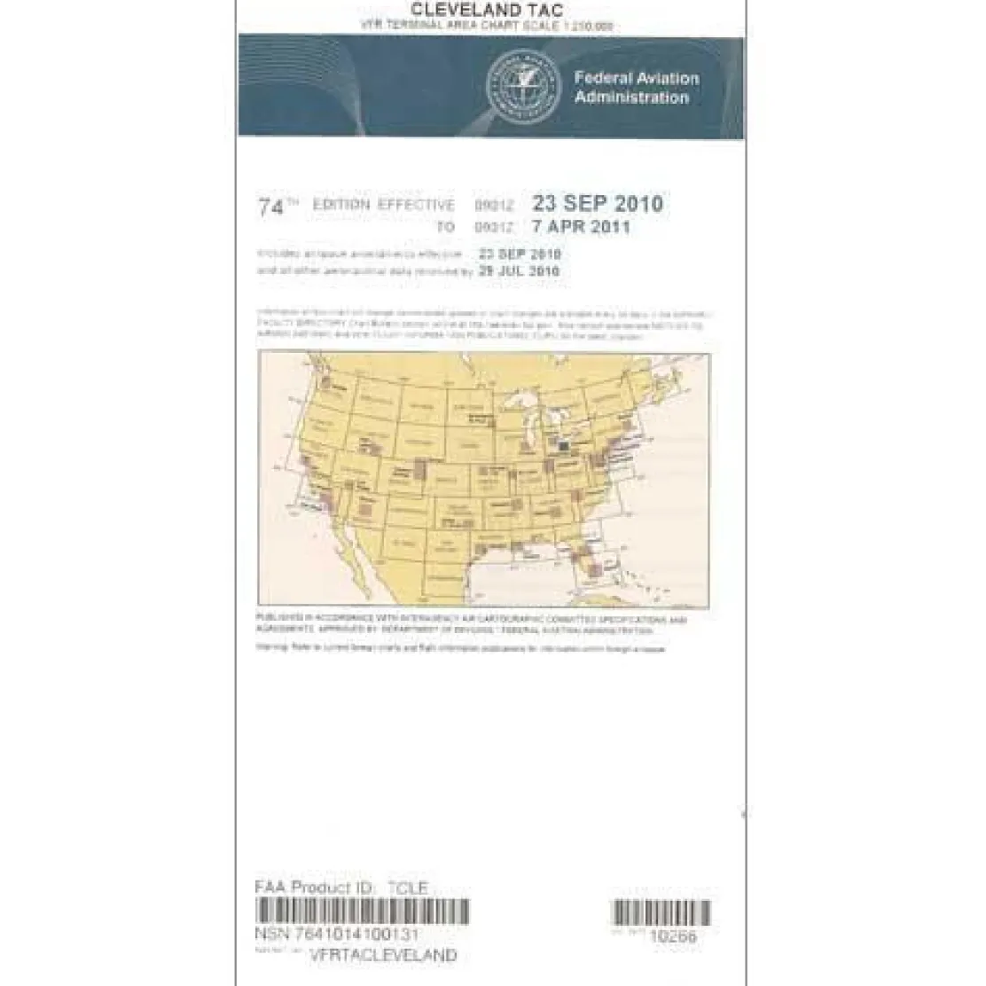 FAA Cleveland VFR Terminal Area Chart - 07/09/26 thru 09/03/26