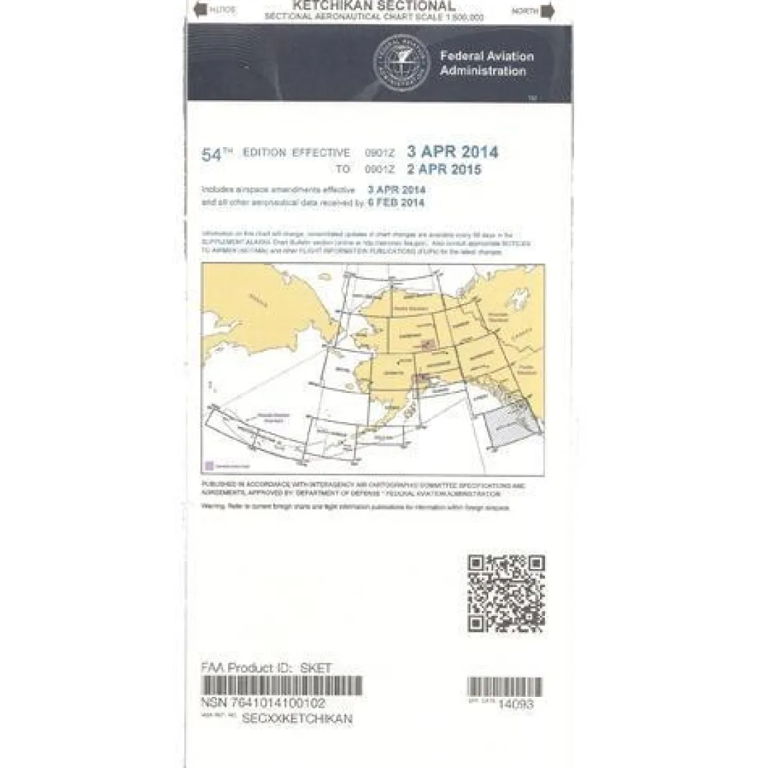 FAA Ketchikan VFR Sectional Chart for Alaska Pilots - 07/09/26 thru 09/03/26