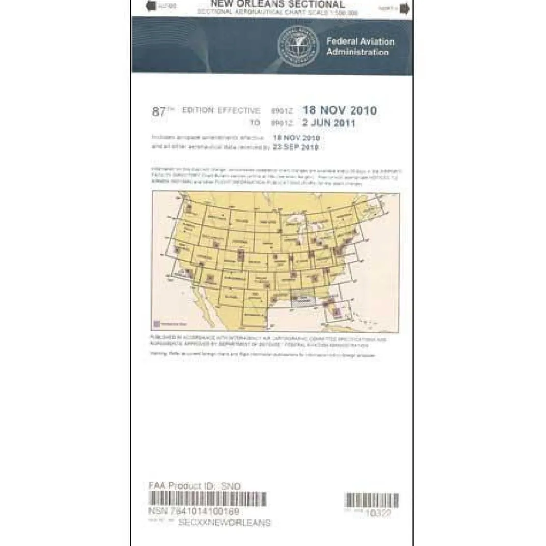 FAA New Orleans VFR Sectional Aeronautical Chart - 07/09/26 thru 09/03/26