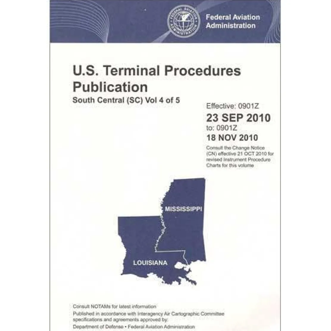 FAA South Central Vol 4 U.S. Terminal Procedures Publication Bound - 07/09/26 thru 09/03/26