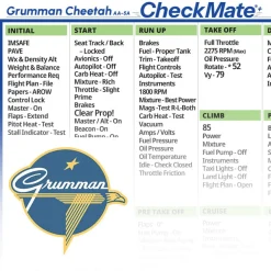 Grumman Cheetah Checkmate+ Standard Size Comprehensive Pilot Checklist (Modernized and Updated)