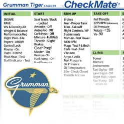 Grumman Tiger Checkmate+ Standard Size Comprehensive Pilot Checklist (Modernized and Updated)