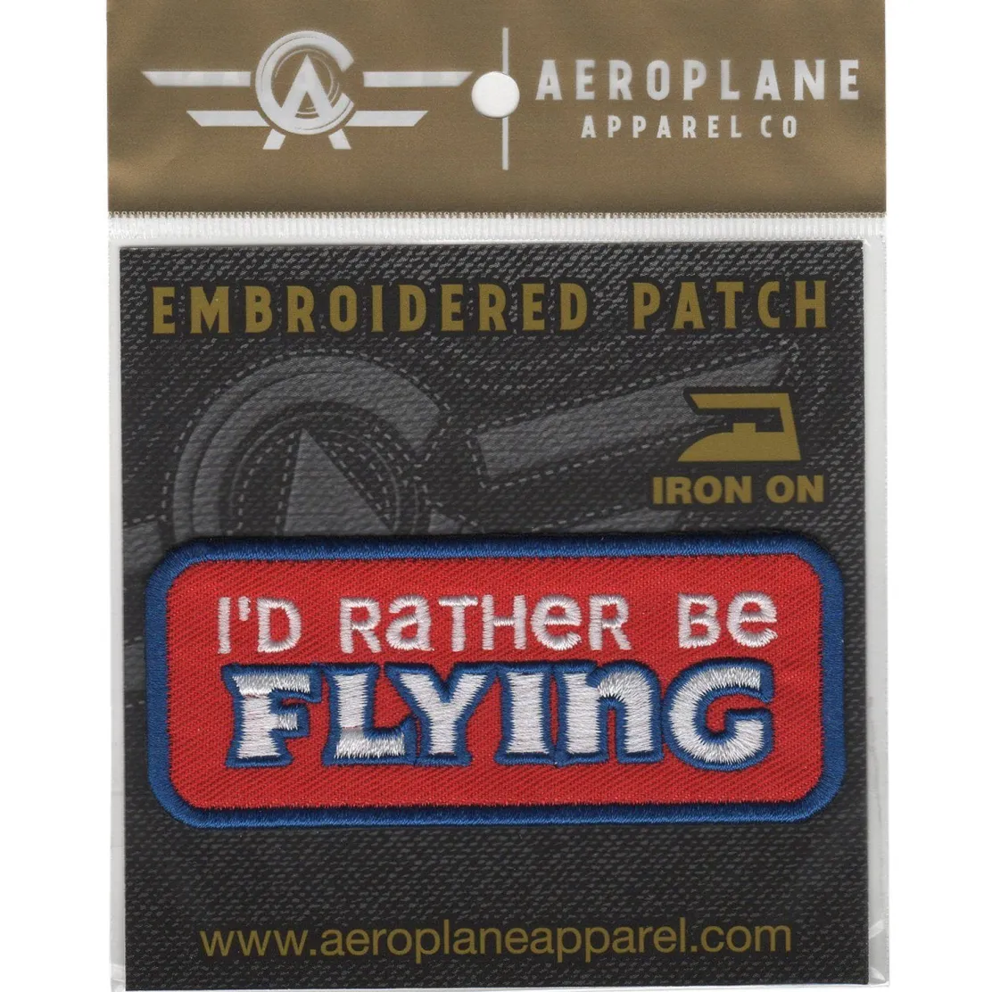 I'd Rather Be Flying Iron-On Patch by Aeroplane Apparel Co.