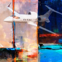 Learjets Frank Martin Aviation Art Print