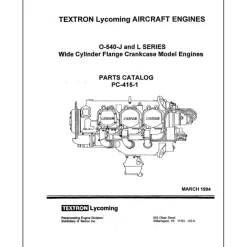 Lycoming O-540-J& L Series 1994 Parts Catalog PC-415-1 (PC-415-1)