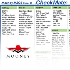 Mooney M20E Super 21 Checkmate+ Standard Size Comprehensive Pilot Checklist (Modernized and Updated)