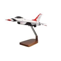 Official USAF F-16 Fighting Falcon Thunderbirds Large Mahogany Model