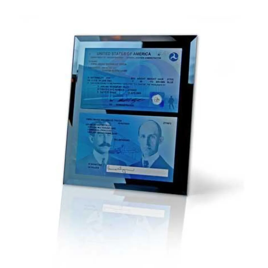 Personalized FAA License Mirrored Plaque