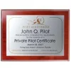 Personalized Pilot Aviation Achievement Plaque Faux Mahogany