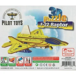 Pilot Toys Premium F-22 Raptor Durable 3D Puzzle: STEM Aviation Adventure