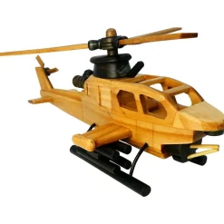 Pilot Toys Wooden Apache Helicopter: Handcrafted, Eco-Friendly